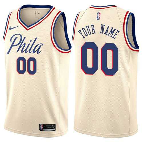 Men & Youth Customized Philadelphia 76ers Cream City Edition Nike Jersey